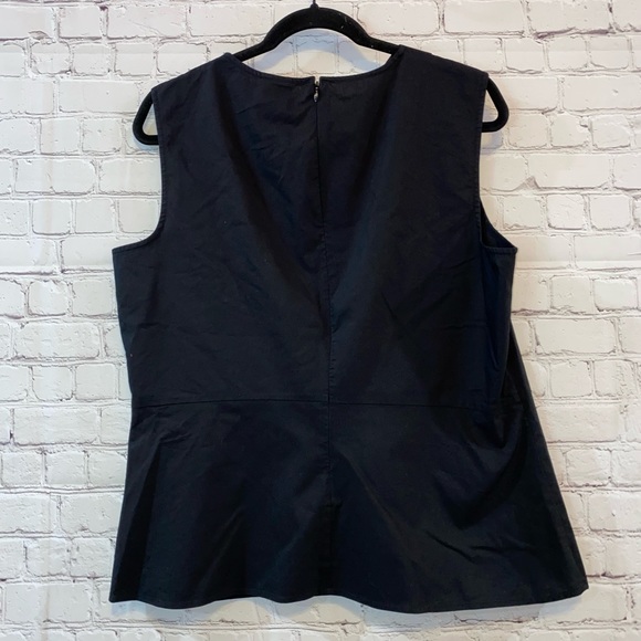 Worthington Black Sleeveless Cutout Blouse - Picture 3 of 5